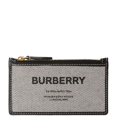 Burberry Canvas Horseferry Print Card Holder In Black