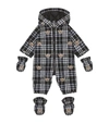 BURBERRY KIDS CHECK PRINT PUFFER ALL-IN-ONE (1-18 MONTHS),16758963
