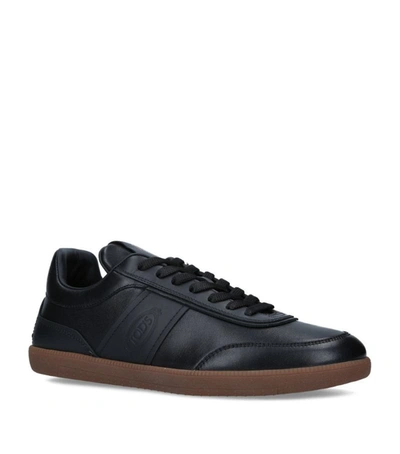 Tod's Tabs Sneakers In Leather In Black