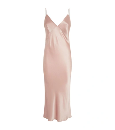 Olivia Von Halle Silk Issa Slip Dress In Pink