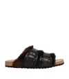 BURBERRY FAUX FUR-LEATHER SANDALS,16854184