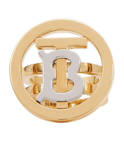 Burberry Gold-plated And Palladium Tb Monogram Ring In Light Gold