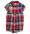 POLO RALPH LAUREN BABY CHECKED COTTON PLAYSUIT,P00578521