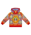 DOLCE & GABBANA PRINTED ZIPPED COTTON HOODIE,P00592060