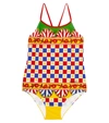 Dolce & Gabbana Geometric-print Swimsuit In 彩色