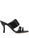 GIA COUTURE BLACK LEATHER SANDALS
