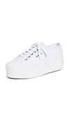 Superga 2790 Colorful Eyelets Sneakers In White Multi