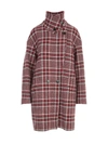 LOVE MOSCHINO TARTAN OVER COAT,WK51580T136A 6007 RED BLACK WHITE