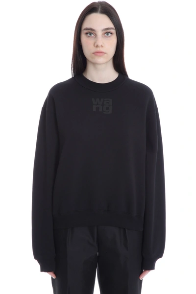 Alexander Wang Relaxed Fit Crew Sweatshirt With Puff Paint Logo In Black