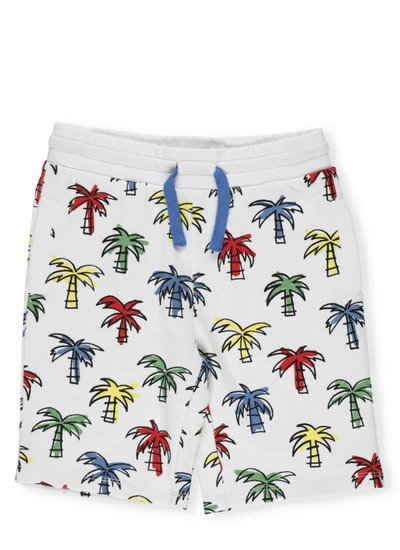 Stella Mccartney Kids' Short With Palms In Doodly Palms White