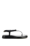 Gia X Rhw 20mm Rosie 3 Leather Thong Sandals In Black (black)