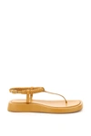Gia X Rhw 20mm Rosie 3 Leather Thong Sandals In Golden Brown (brown)
