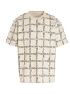 Jw Anderson Off-white Oversize All Over Logo T-shirt In Black & White