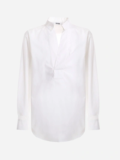 Mauro Grifoni V-neck Shirt Made Of Linen In White