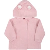 STELLA MCCARTNEY PINK CARDIGAN FOR BABY GIRL WITH EARS,603523 SRM10 5563