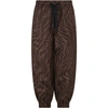 FENDI BROWN TROUSERS FOR KIDS WITH LOGO VERTIGO,JUF050 AG1Q F118W