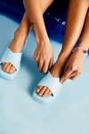 Jeffrey Campbell Vacay Vibes Platform Sandals In Baby Blue Shiny