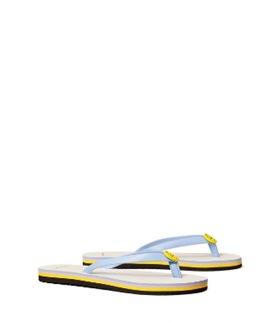 Tory Burch Mini Minnie Flip-flop In Bright Blue Yonder/new Ivory/ditsy Yello