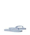 Tory Burch Basket-weave Embossed Flip-flop In Blue Steel