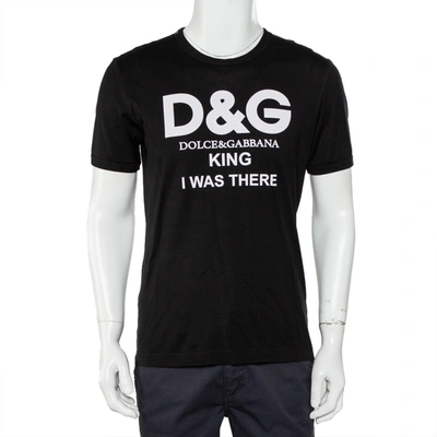 Pre-owned Dolce & Gabbana Black Logo Printed Cotton Crewneck T-shirt M