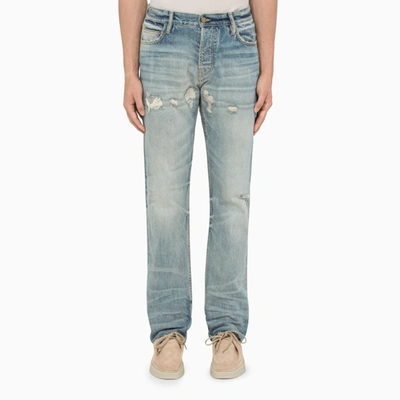 Fear Of God Stonewashed Ripped Jeans In Blue