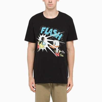 Gucci Black T-shirt With Multicolour Print