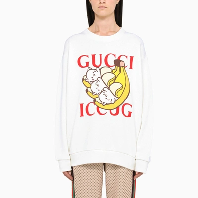 Gucci Bananya-print White Sweatshirt In Multicolor