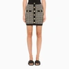 BALMAIN BLACK AND IVORY PENCIL MINI SKIRT,WF1LB036K253-J-BALMA-GFE