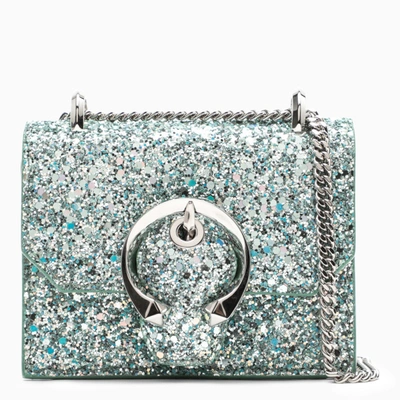 Jimmy Choo Mint Glittered Mini Paris Wallet In Green