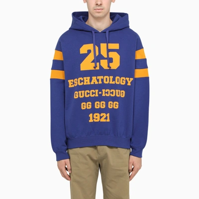 Gucci Blue Sweatshirt With 25  "eschatology E Blind For Love 1921" Print