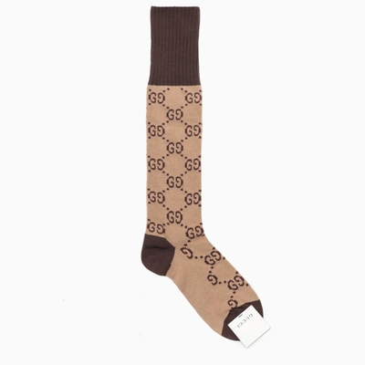 Gucci Gg Motif Brown Socks