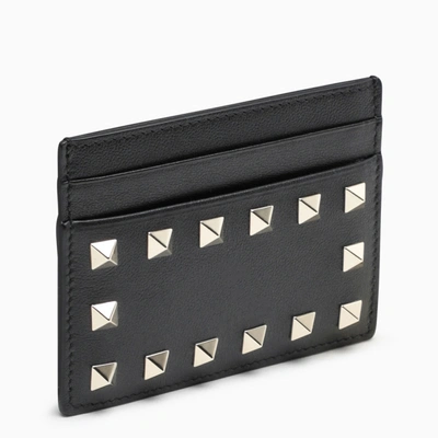 Valentino Garavani Black Rockstud Credit Card Holder