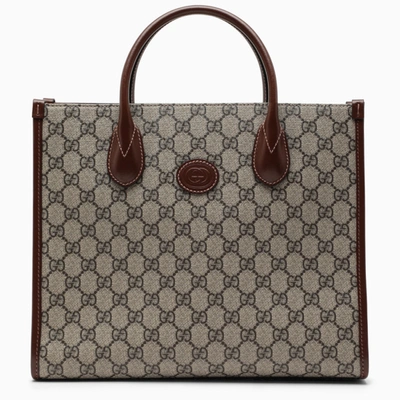 Gucci Gg Small Tote Bag In Brown