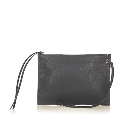 Balenciaga Leather Clutch Bag In Black