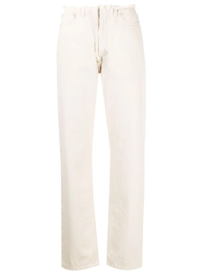 Maison Margiela Frayed Straight-leg Jeans In Neutrals