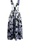 Comme Des Garçons Black & Silver Disney Edition Mickey Mouse Suspender Skirt In Silver