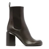 Jil Sander Brown Leather Ankle Boots In Brown