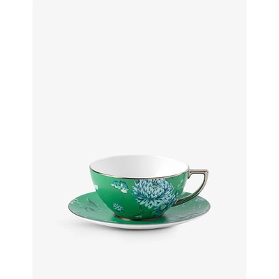 Wedgwood Jasper Conran Chinoiserie China Teacup And Saucer Set In Green