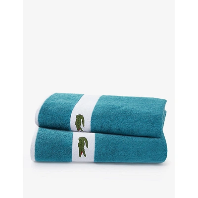 Lacoste Sormiou Casual Logo-embroidered Organic-cotton Bath Towel 140cm X 70cm Bath Towel
