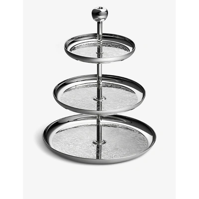 Christofle Jardin D‘eden Three-tiered Silver-plated Dessert Stand 23.2cm