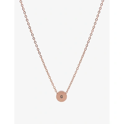 Littlesmith Personalised Initial Rose Gold-plated Circle Bead Necklace