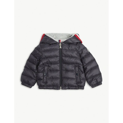 Moncler Babies' Navy Gaddy Hooded Shell-down Jacket 6-36 Months 12-18 Months In Blue