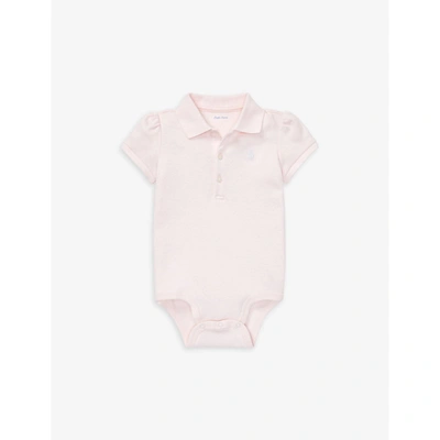 Ralph Lauren Babies' Logo-embroidered Cotton Body Suit 3-12 Months In Delicate Pink