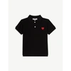 Comme Des Garçons Boys Black Kids Cotton Heart Motif Polo Shirt 2-6 Years 6 Years