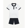 MONCLER MISCELLANEOUS LOGO-PATCH COTTON POLO SHIRT AND SHORTS SET 4-14 YEARS 12 YEARS,R03704691