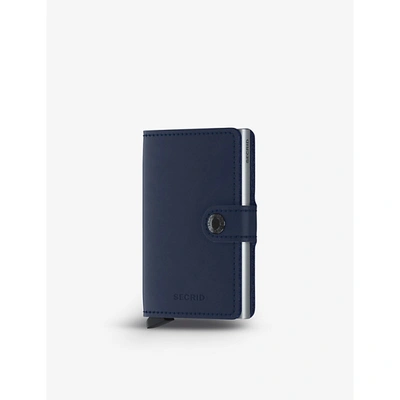 Secrid Orginal Miniwallet Logo-embossed Leather Wallet In Navy