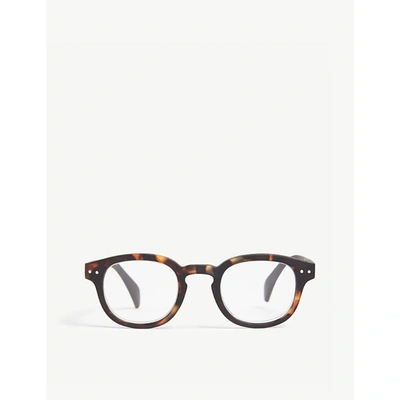 Izipizi Mens Black And Brown #c Tortoiseshell Round-frame Reading Glasses +2