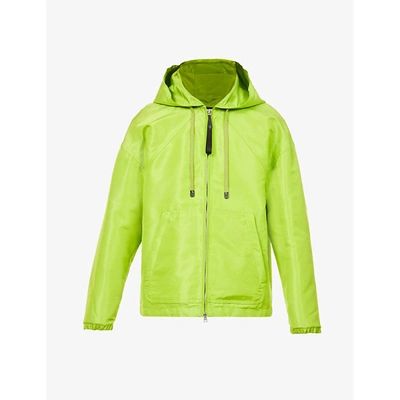 Tom Ford Boxy-fit Shell Hooded Bomber Jacket In Green