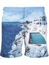 Orlebar Brown Bulldog Roc Pool Photographic-print Swim Shorts In Brown