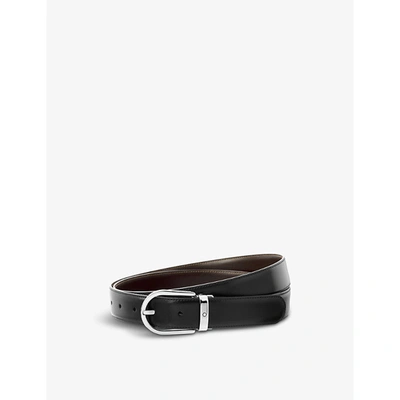 Montblanc Mens Horseshoe-buckle Leather Belt